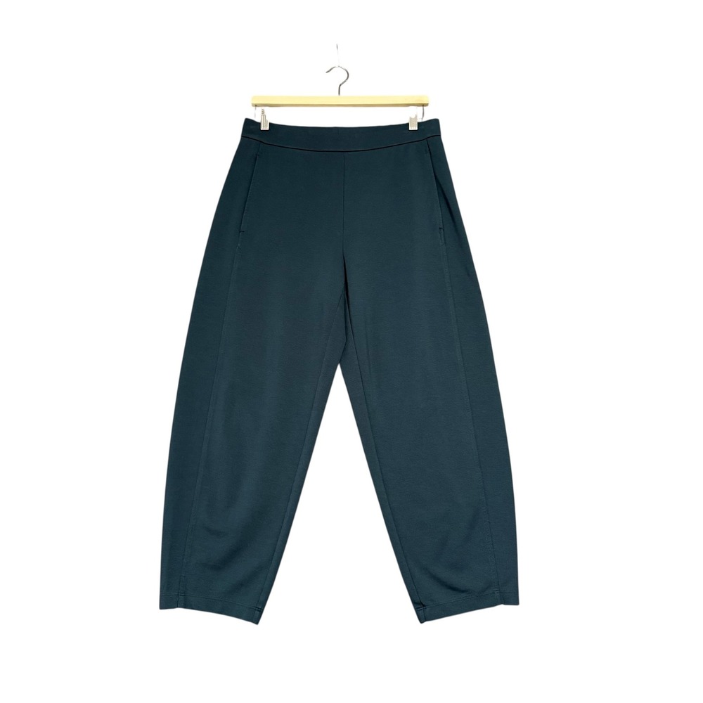Eileen Fisher | Tencel Blend Tapered Ankle Pants Dark Teal Barrel Leg Size MP